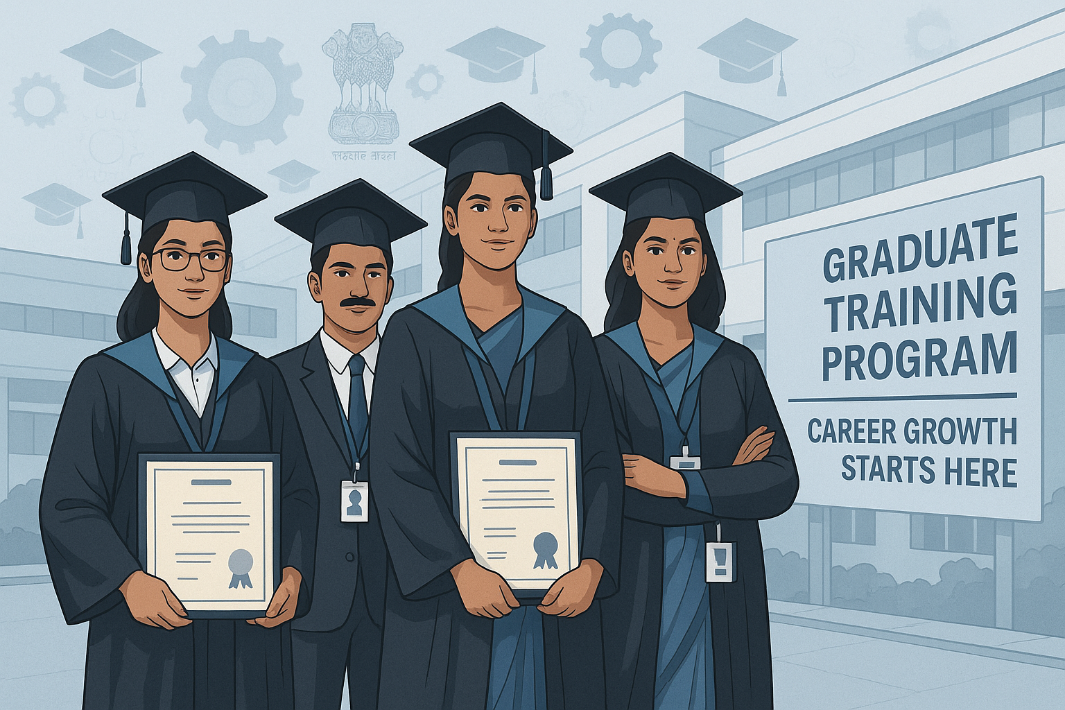 Graduates participating in NATS Apprenticeship Graduate Training Program by DMC Finishing School Pvt. Ltd. for career growth"